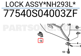 Honda 77540S04003ZF LOCK ASSY*NH293L*