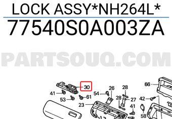 Honda 77540S0A003ZA LOCK ASSY*NH264L*