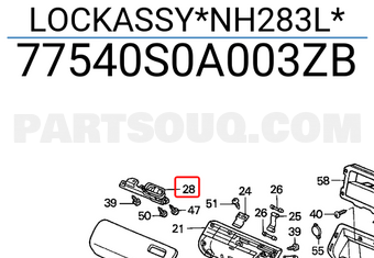 Honda 77540S0A003ZB LOCKASSY*NH283L*