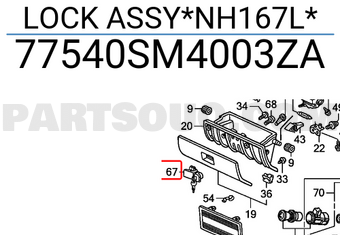 Honda 77540SM4003ZA LOCK ASSY*NH167L*