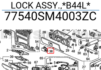 Honda 77540SM4003ZC LOCK ASSY.,*B44L*