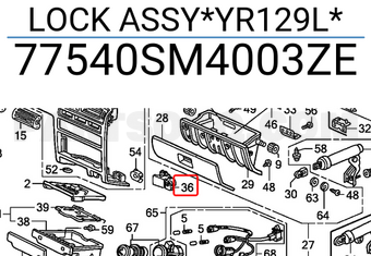 Honda 77540SM4003ZE LOCK ASSY*YR129L*