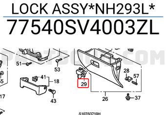 Honda 77540SV4003ZL LOCK ASSY*NH293L*
