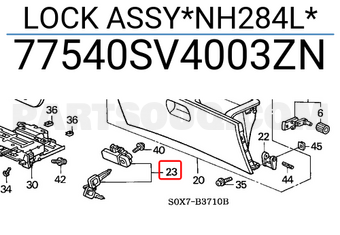 Honda 77540SV4003ZN LOCK ASSY*NH284L*