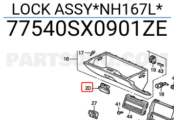 Honda 77540SX0901ZE LOCK ASSY*NH167L*