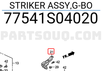 Honda 77541S04020 STRIKER ASSY,G-BO