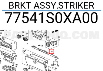 Honda 77541S0XA00 BRKT ASSY,STRIKER