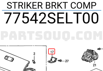 Honda 77542SELT00 STRIKER BRKT COMP