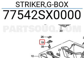 Honda 77542SX0000 STRIKER,G-BOX