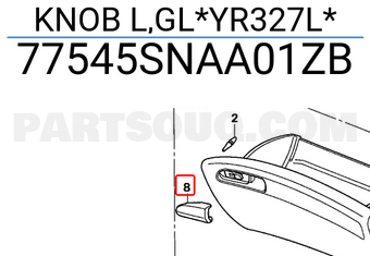 Honda 77545SNAA01ZB KNOB L,GL*YR327L*