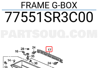 Honda 77551SR3C00 FRAME G-BOX