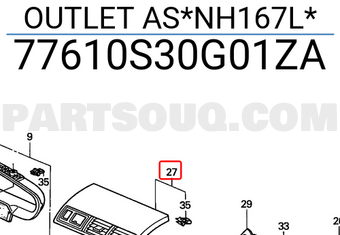 Honda 77610S30G01ZA OUTLET AS*NH167L*