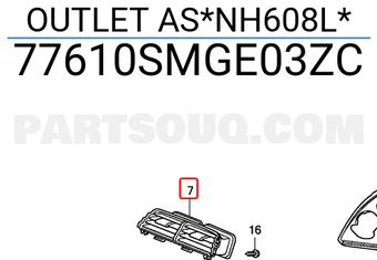 Honda 77610SMGE03ZC OUTLET AS*NH608L*
