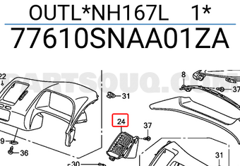 Honda 77610SNAA01ZA OUTL*NH167L 1*
