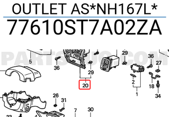 Honda 77610ST7A02ZA OUTLET AS*NH167L*