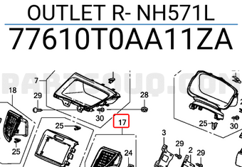 Honda 77610T0AA11ZA OUTLET R- NH571L