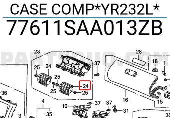Honda 77611SAA013ZB CASE COMP*YR232L*