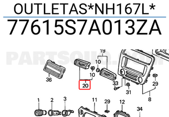 Honda 77615S7A013ZA OUTLETAS*NH167L*