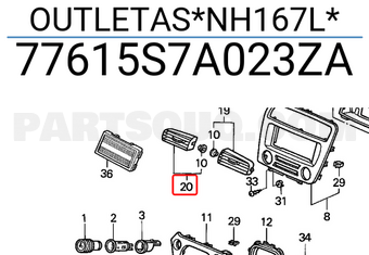 Honda 77615S7A023ZA OUTLETAS*NH167L*