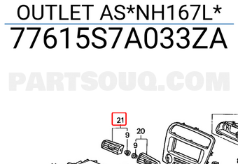 Honda 77615S7A033ZA OUTLET AS*NH167L*