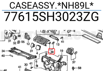 Honda 77615SH3023ZG CASEASSY.*NH89L*