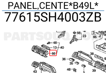 Honda 77615SH4003ZB PANEL,CENTE*B49L*