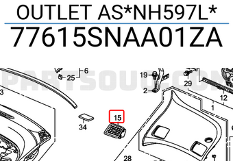 Honda 77615SNAA01ZA OUTLET AS*NH597L*
