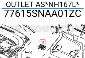 Honda 77615SNAA01ZC OUTLET AS*NH167L*