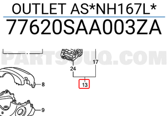 Honda 77620SAA003ZA OUTLET AS*NH167L*