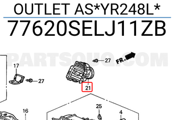 Honda 77620SELJ11ZB OUTLET AS*YR248L*