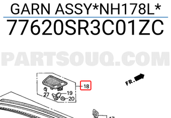 Honda 77620SR3C01ZC GARN ASSY*NH178L*