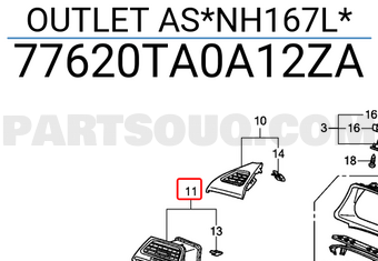 Honda 77620TA0A12ZA OUTLET AS*NH167L*