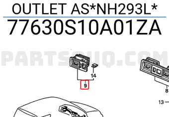 Honda 77630S10A01ZA OUTLET AS*NH293L*