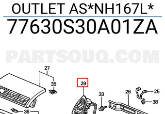 Honda 77630S30A01ZA OUTLET AS*NH167L*