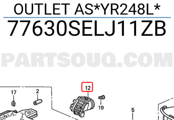 Honda 77630SELJ11ZB OUTLET AS*YR248L*