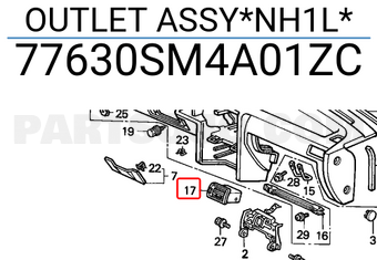 Honda 77630SM4A01ZC OUTLET ASSY*NH1L*