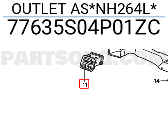 Honda 77635S04P01ZC OUTLET AS*NH264L*