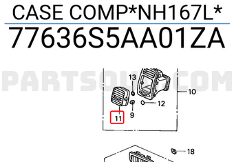 Honda 77636S5AA01ZA CASE COMP*NH167L*