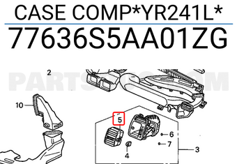 Honda 77636S5AA01ZG CASE COMP*YR241L*