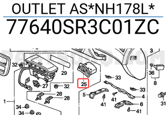 Honda 77640SR3C01ZC OUTLET AS*NH178L*