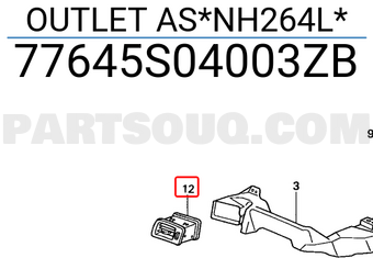 Honda 77645S04003ZB OUTLET AS*NH264L*