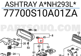 Honda 77700S10A01ZA ASHTRAY A*NH293L*