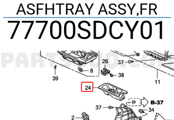 Honda 77700SDCY01 ASFHTRAY ASSY,FR
