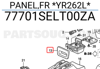 Honda 77701SELT00ZA PANEL,FR *YR262L*