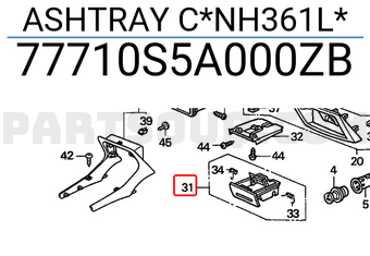Honda 77710S5A000ZB ASHTRAY C*NH361L*