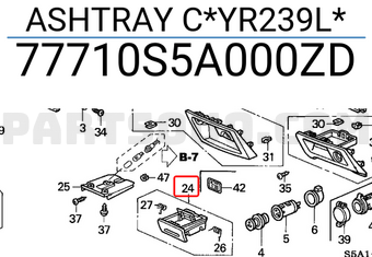 Honda 77710S5A000ZD ASHTRAY C*YR239L*