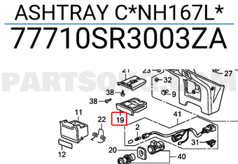 Honda 77710SR3003ZA ASHTRAY C*NH167L*