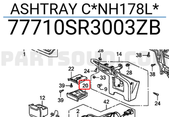 Honda 77710SR3003ZB ASHTRAY C*NH178L*