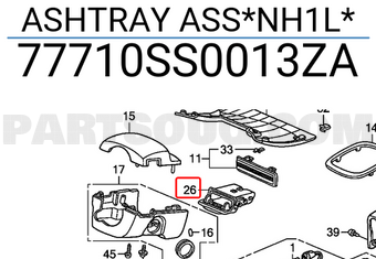 Honda 77710SS0013ZA ASHTRAY ASS*NH1L*