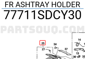 Honda 77711SDCY30 FR ASHTRAY HOLDER